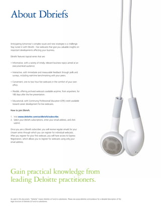 Deloitte Guide.pdf Deloitte Dbriefs Program Guide | April - June 2014 | PDF