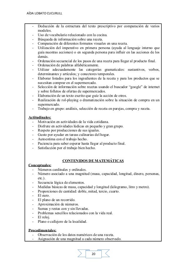 UD RECETA DE COCINA 3º PRIMARIA ALUMNADO TDAH