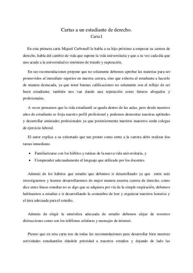 Cartas a un estudiante de derecho ensayo Cartas a un estudiante de derecho ensayo