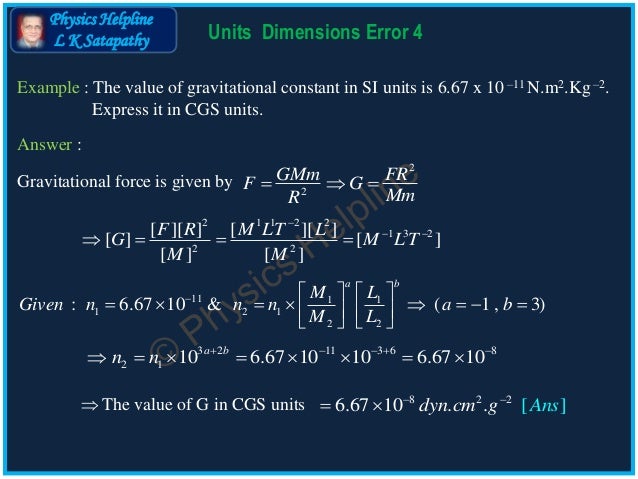 Units Dimensions Error 4