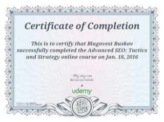 Udemy certificate-advanced-seo-tactics-and-strategy