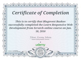 Udemy certificate-responsive-web-development
