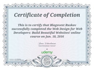 Udemy certificate-web design-for-web-developers