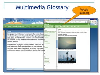 Multimedia Glossary Vocab support 