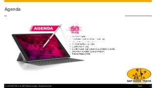 © 2016 SAP SE or an SAP affiliate company. All rights reserved. 2Public
Agenda
 