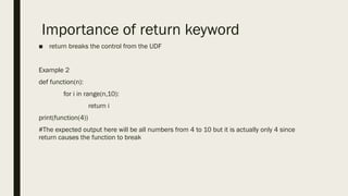 User Defined Functions PPT whole topic explained | PPTX