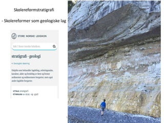 Skolereformstratigrafi
- Skolereformer som geologiske lag
Simon Malkenes 06.02.2020
 