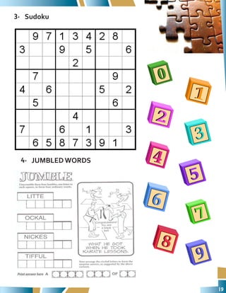 19
3.	Sudoku
4.	 JUMBLED WORDS
 