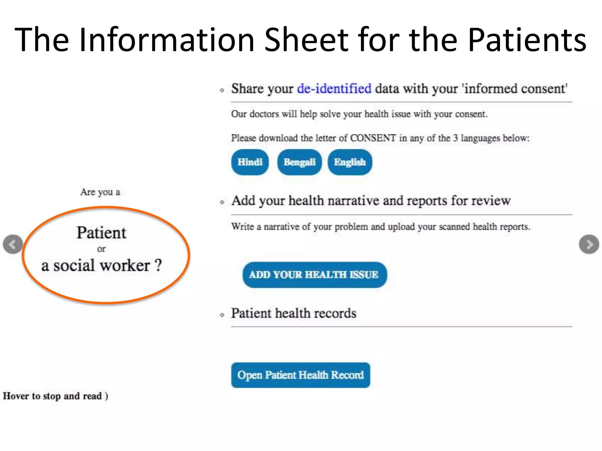 The Information Sheet for the Patients
 