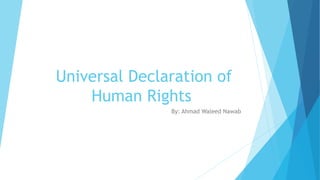 Universal Declaration of
Human Rights
By: Ahmad Waleed Nawab
 