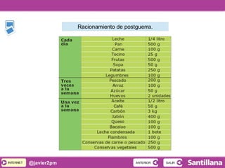 INTERNETINTERNET @javier2pm SALIRSALIRANTERIORANTERIOR
Racionamiento de postguerra.
 