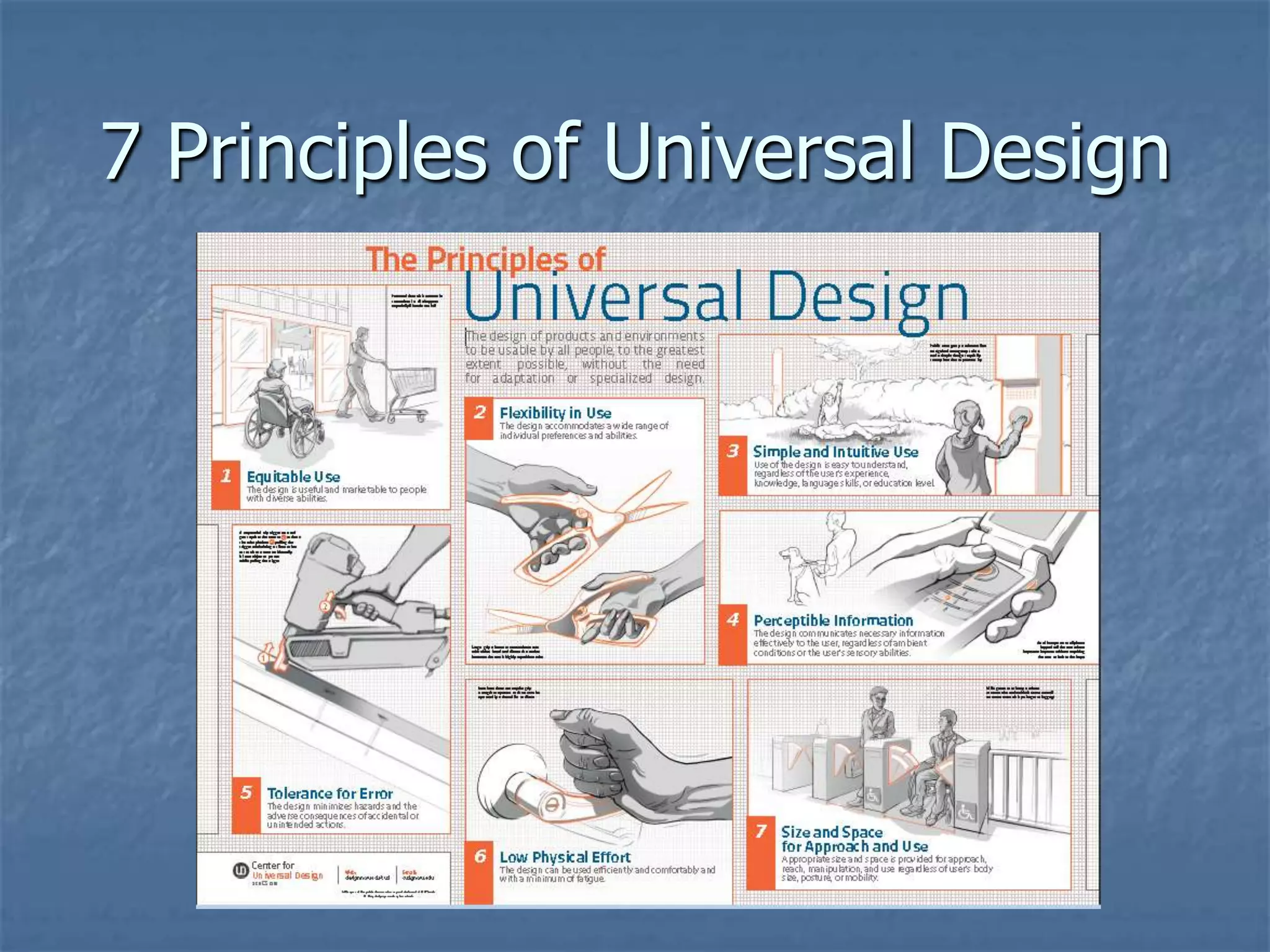 7 Principles of Universal Design
 