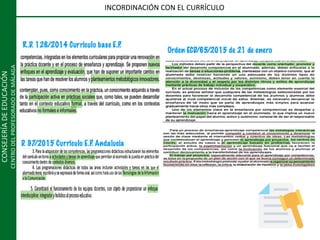 CONSEJERÍADEEDUCACIÓN
CENTRODELPROFESORADODEMÁLAGA
INCORDINACIÓN CON EL CURRÍCULO
 