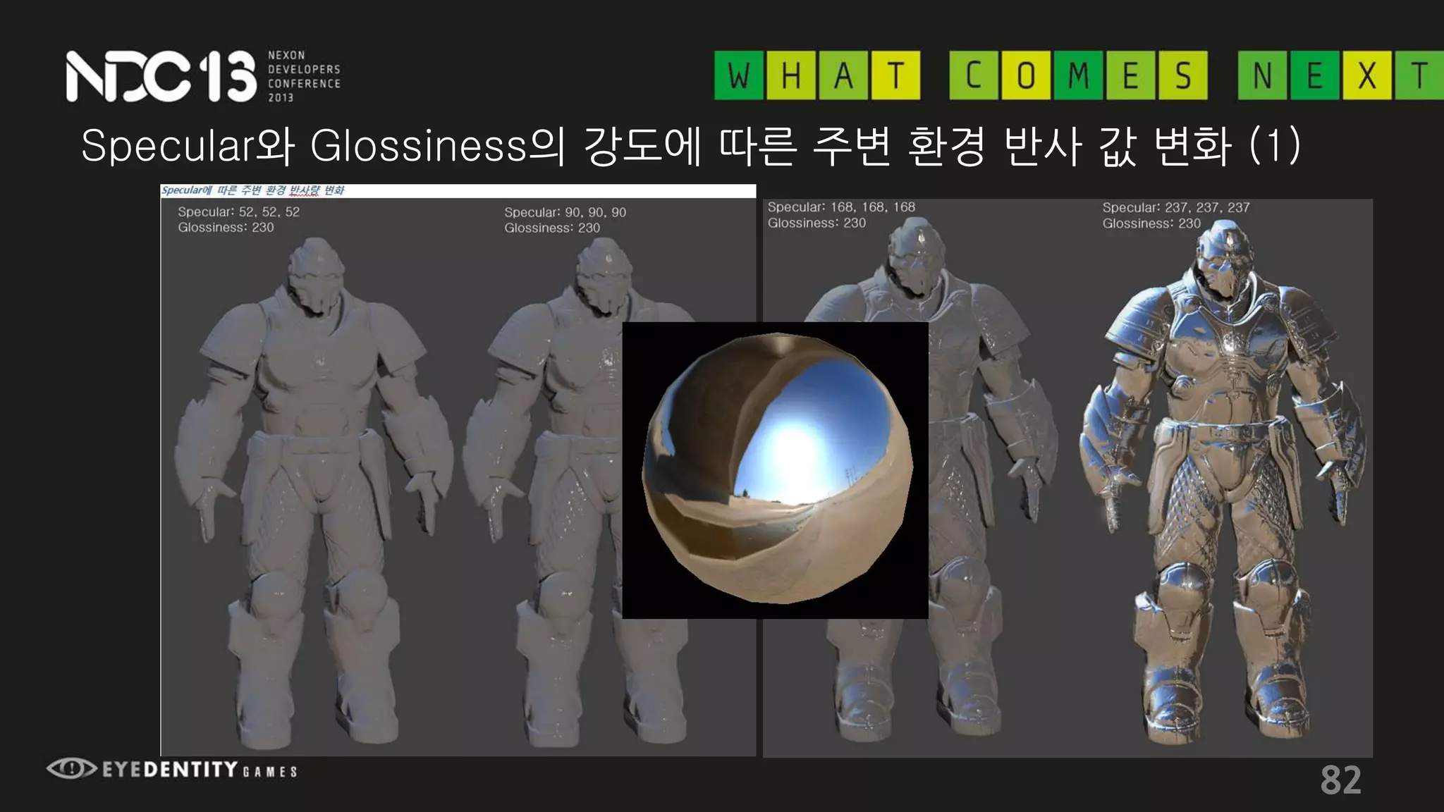 Specular와 Glossiness의 강도에 따른 주변 환경 반사 값 변화 (1)
82
 