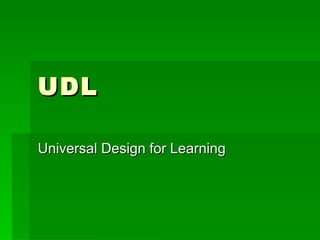 UDL Universal Design for Learning 