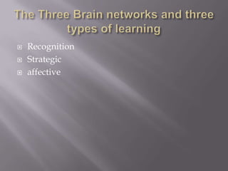    Recognition
   Strategic
   affective
 