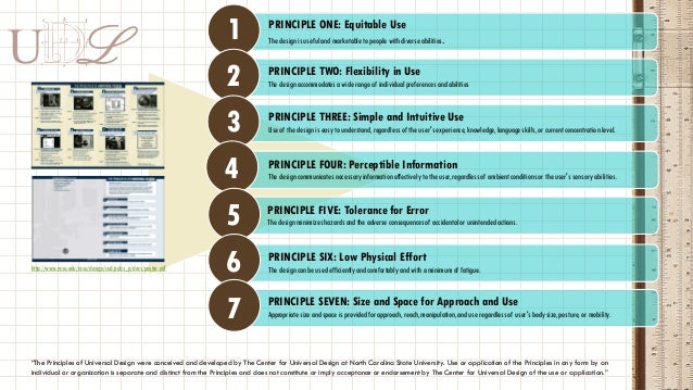 Principles of Universal Design and Universal Design for Learning: An