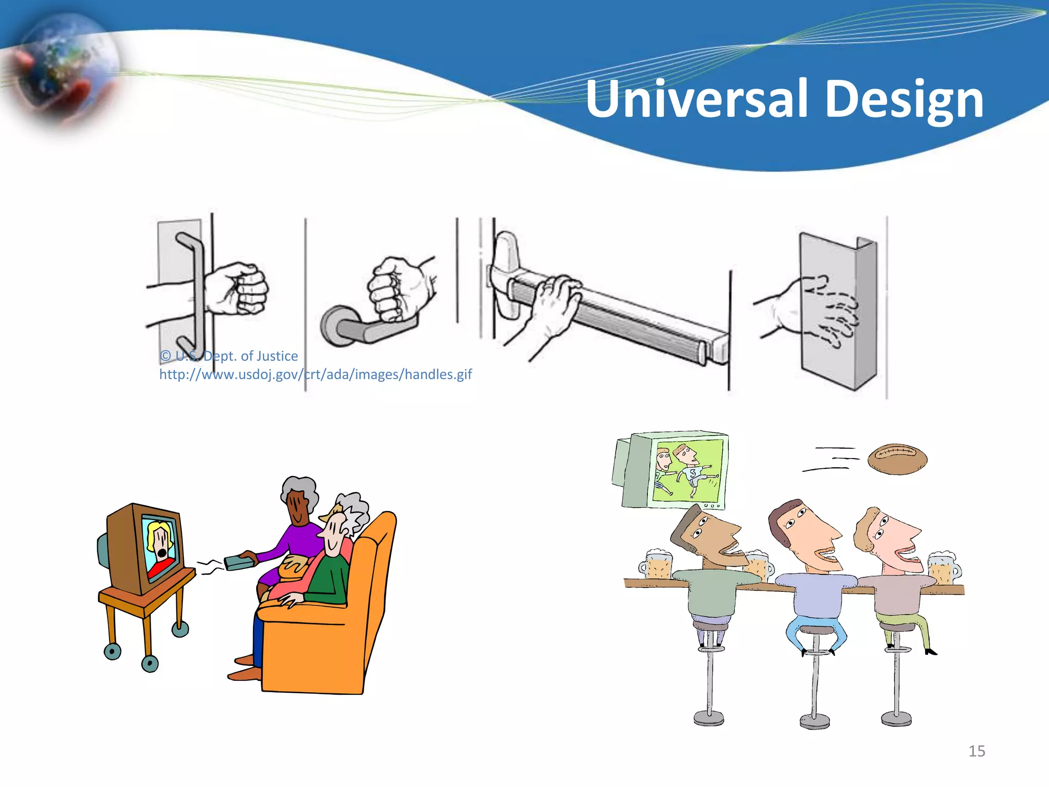 Universal Design15© U.S. Dept. of Justice http://www.usdoj.gov/crt/ada/images/handles.gif