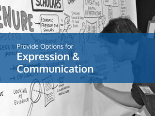 Provide Options for
Expression &
Communication
 