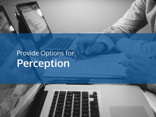 Provide Options for
Perception
 