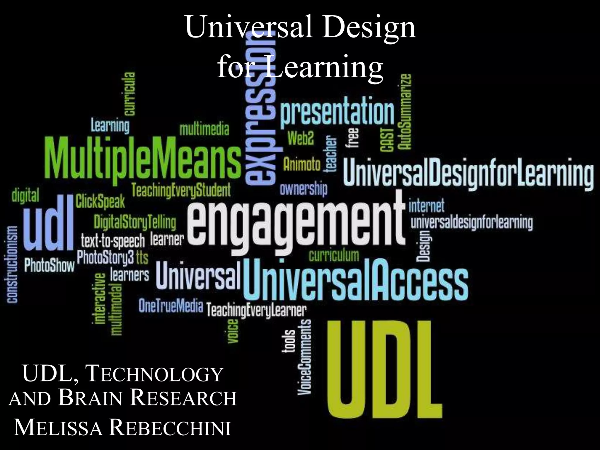 Universal Design for LearningUDL, Technology and Brain ResearchMelissa Rebecchini