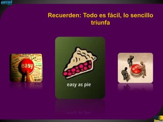 Recuerden: Todo es fácil, lo sencillo
             triunfa
 