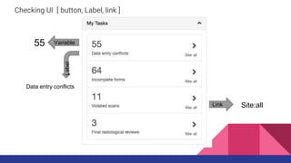 Checking UI [ button, Label, link ]
Variable55
Link Site:all
Label
Data entry conflicts
 