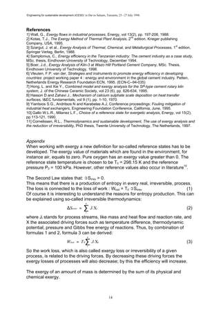 Exergy analysis as a tool for energy efficiency improvements in the ...