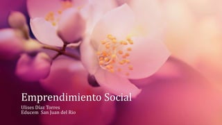 Emprendimiento Social
Ulises Díaz Torres
Educem San Juan del Rio
 