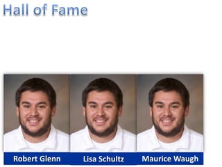 Robert Glenn: Glenn, a 1969 graduate was a 4 time letter winner
                                     in Football and Wrestling. Bob was a 2 time IIAC Heavyweight
                                     Champion and earned All-District in Football as a Senior.
                                     Lisa (Demerath) Schultz: Schultz, a 2002 graduate ran Cross
                                     Country and Track for the Spartans. Lisa was a 2002 All-American
                                     in the 10,000m Run. She still holds school records in the Indoor
                                     3,000 Indoor 5,000m, Outdoor 1,500m, Outdoor 5,000m, and
The University of Dubuque will be    Outdoor 10,000m.
inducting three new members into     Maurice Waugh: Waugh, a 1962 graduate played 4 years of
the Dubuque Athletics Hall of Fame   Football and 1 year of Baseball while at UD. Following graduation
at a banquet in the CRWC on Oct. 13. Maury began coaching at UD becoming the Head Coach in 1969
                                     and earning Iowa Conference Coach of the Year in 1972.




        Robert Glenn                     Lisa Schultz                  Maurice Waugh
 