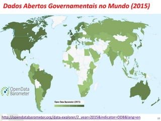Dados Abertos Governamentais no Mundo (2015)
http://opendatabarometer.org/data-explorer/?_year=2015&indicator=ODB&lang=en ...