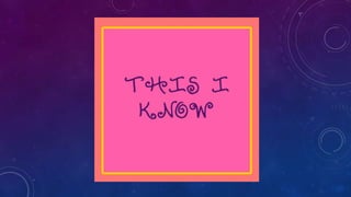 Jesus loves me (this i know)