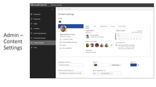 Admin –
Content
Settings
 