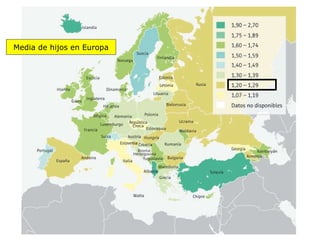 Media de hijos en Europa 
