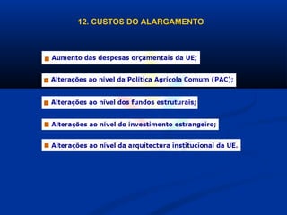 12. CUSTOS DO ALARGAMENTO
 