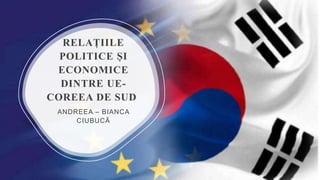 RELAȚIILE
POLITICE ȘI
ECONOMICE
DINTRE UE-
COREEA DE SUD
ANDREEA – BIANCA
CIUBUCĂ
 