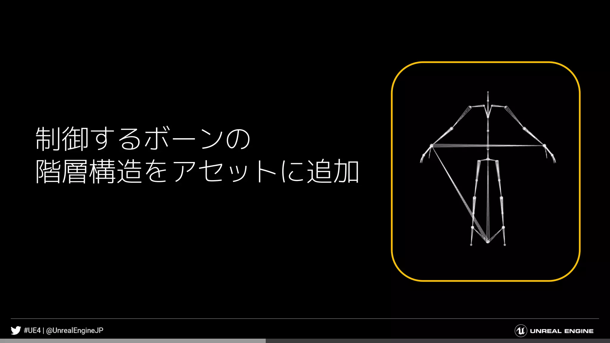 制御するボーンの
階層構造をアセットに追加
 