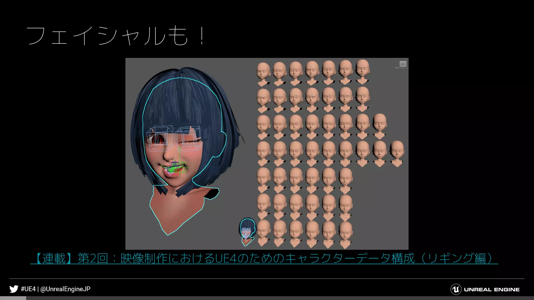 フェイシャルも！
【連載】第2回：映像制作におけるUE4のためのキャラクターデータ構成（リギング編）
 