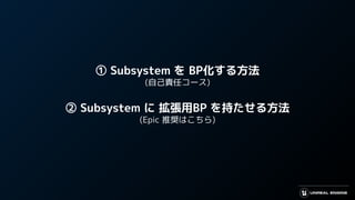 Subsystemを継承した新規C++クラスを作成
// Copyright Epic Games, Inc. All Rights
Reserved.
#pragma once
#include "CoreMinimal.h"
#includ...