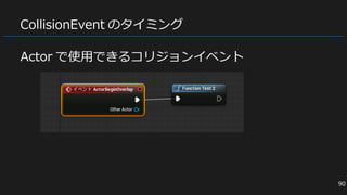 CollisionEvent のタイミング
Actor で使用できるコリジョンイベント
90
 