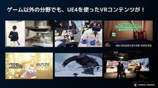 ゲーム以外の分野でも、UE4を使ったVRコンテンツが！
 