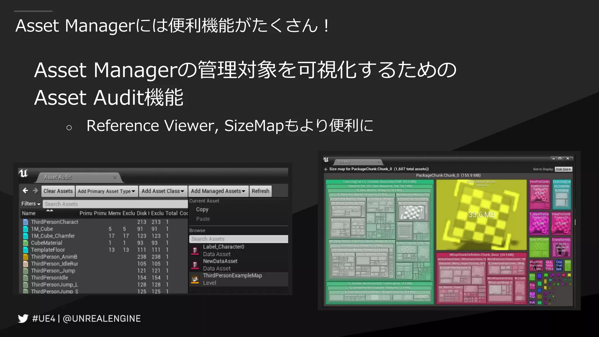 Asset Managerには便利機能がたくさん！
Asset Managerの管理対象を可視化するための
Asset Audit機能
○ Reference Viewer, SizeMapもより便利に
 