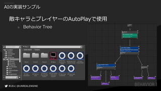 AIの実装サンプル
敵キャラとプレイヤーのAutoPlayで使用
○ Behavior Tree
 