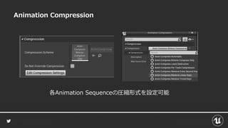 Animation Compression
各Animation Sequenceの圧縮形式を設定可能
 