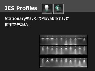 IES Profiles
StationaryもしくはMovableでしか
使用できない。
 