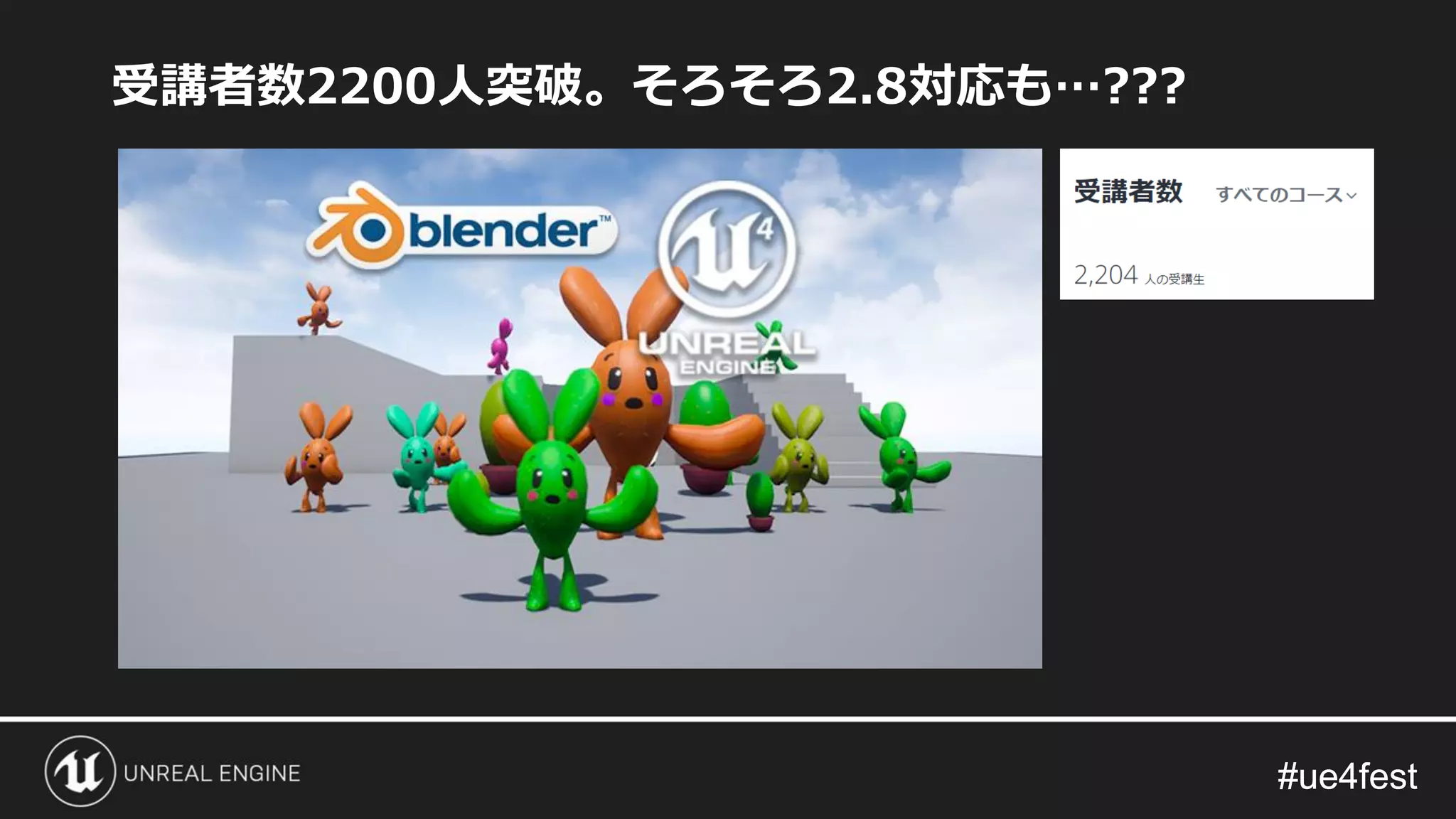 #ue4fest#ue4fest
受講者数2200人突破。そろそろ2.8対応も…???
 