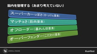 #ue4fest#ue4fest
脳内を整理する（あまり考えていない）
 