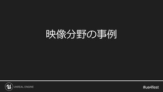 #ue4fest#ue4fest
映像分野の事例
 
