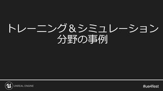 #ue4fest#ue4fest
トレーニング＆シミュレーション
分野の事例
 
