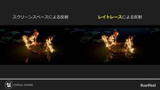 #ue4fest#ue4fest
レイトレースによる反射スクリーンスペースによる反射
 